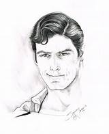 Reeve Christopher Superman Illo Deviantart Drawings sketch template