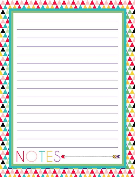 printable notes page printable notes planner printables