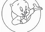 Porky Pig Coloring Pages Coloring4free Cartoons Printable sketch template
