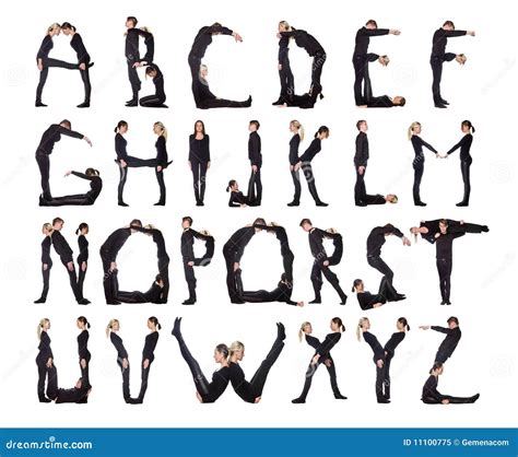 alphabet formed  humans stock image image