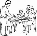 Dinner Family Coloring Table Pages Drawing Eat Together Sketch Eating Clipart Kids Getdrawings Sketches Paintingvalley sketch template