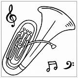 Tuba Instrumente Instrument Ausmalbilderkostenlos Instrumental Sousaphone Thecolor sketch template
