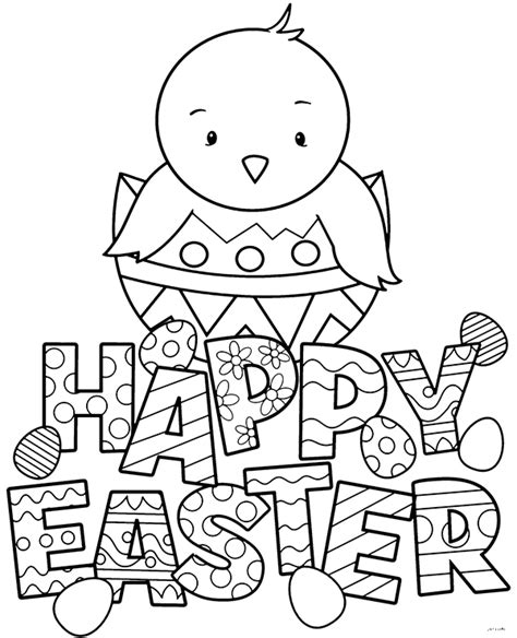 coloring page happy easter    chick