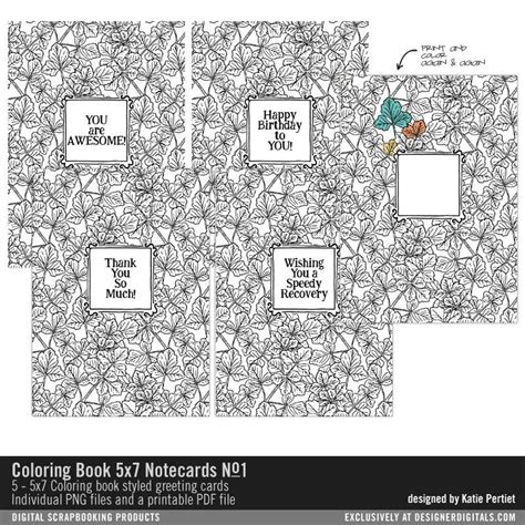 coloring book  notecards   printable greeting cards note