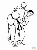 Judo Lotta Kolorowanka Arti Marziali sketch template