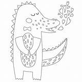 Coloring Crocodile Babadoodle sketch template