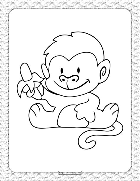 monkey   banana coloring page