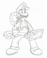 Luigi Luigis Template Coloringhome sketch template