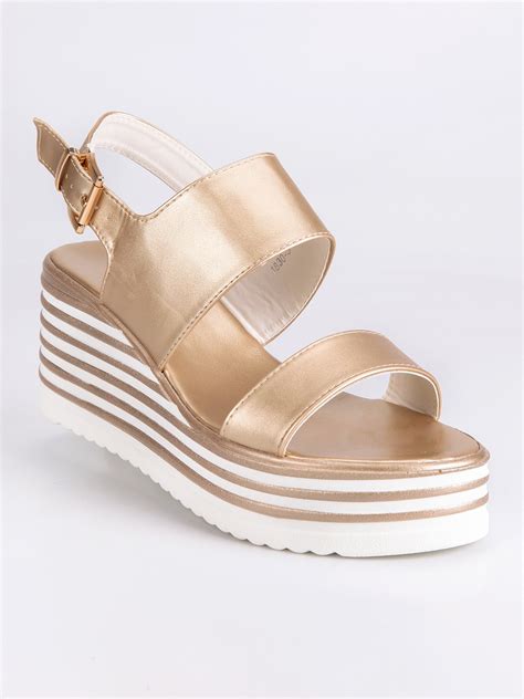 Gold Wedge Sandals In Women S Sandals From Shoes On