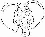 Masks Animals Animal Mask Printable Kids Coloring Templates Elephant Clipart Color Designs sketch template