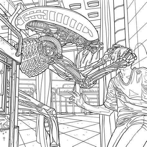 exclusive alien coloring book pages bloody disgusting