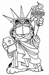 Liberty Coloring Statue Pages Garfield Getcolorings Crown Netart Print Color sketch template