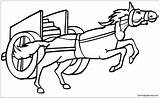 Horse Chariot Pages Coloring Pulling Color Print sketch template