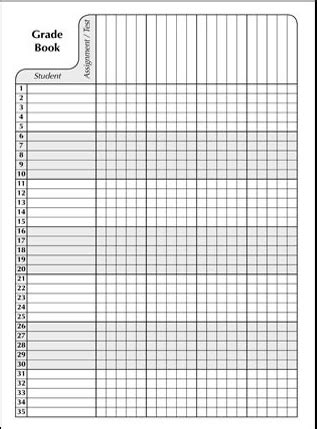 blank grade book sheets teachers grading chart index