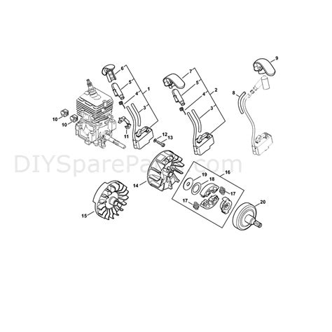 stihl km  rc  engine km  rc  parts diagram ignition system clutch
