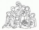Coloring Jesus Children Little Color Popular sketch template