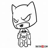 Chibi Batman Draw Superheroes Comics Step Movies sketch template