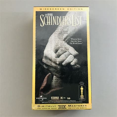 Schindlers List 1993 Steven Spielberg Vintage Vhs Tape Vintage Movie