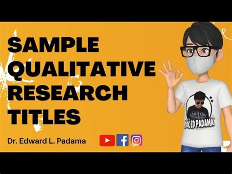 sample qualitative research titles youtube
