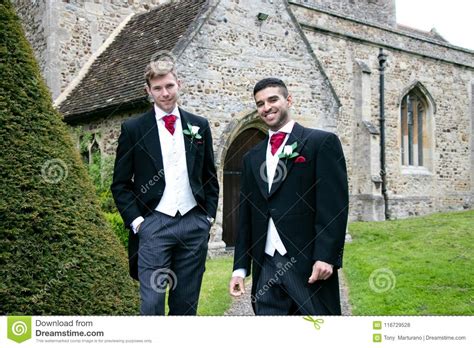 gay wedding grooms leave village church after being