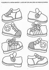 Coloring Para Actividades Shoes Niños Preescolar Pintar Imprimir Dibujos Match Inicial Matching Book Education Kid Socks Relacionar Schoenen Van Pages sketch template