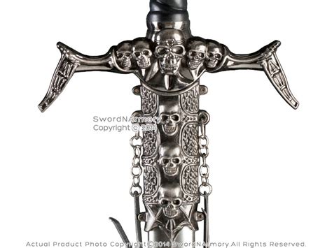 31 5 One Handed Medieval Skull Fantasy Sword With Steel Scabbard