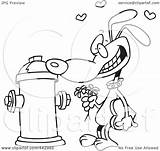 Outline Hydrant Fire Trying Court Dog Toonaday Royalty Illustration Cartoon Rf Clip sketch template