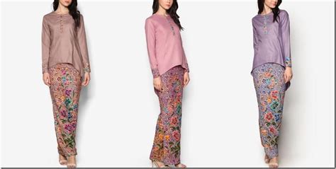 Batik Inspired Kurung With Asymmetrical High Low Hem Blouse