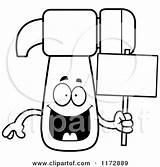 Hammer Mascot Holding Sign Happy Coloring Clipart Cartoon Cory Thoman Outlined Vector 2021 sketch template