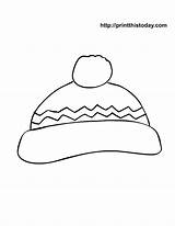 Hat Coloring Printable Winter Pages Hats Snowman Color Top Templates Mittens Clipart Printthistoday Pattern Printables Cap Snow Print Sheets Worksheets sketch template