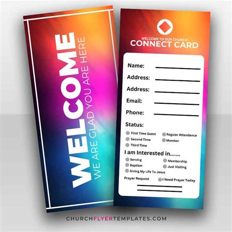 church connection card  card template church flyer templates
