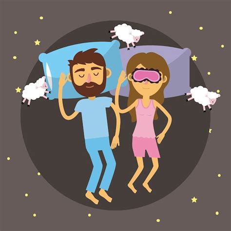 Premium Vector Couple Sleeping Together With Good Dreams