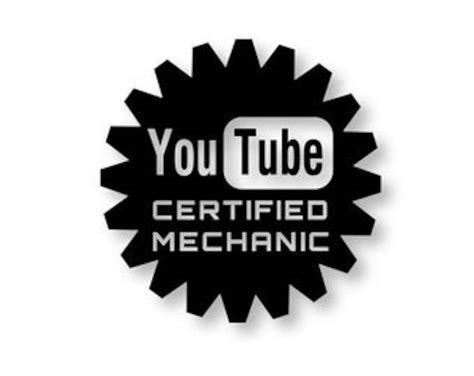 youtube certified mechanic decal etsy