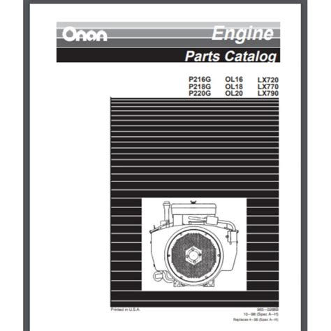 onan engine parts manual  pages pg pg pg engine etsy