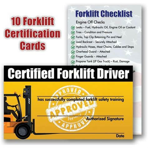 printable forklift certification cards  printable