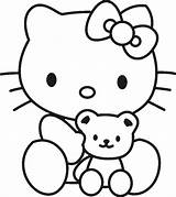 Colouring Kids Coloring Hello Pages Kitty Comments sketch template