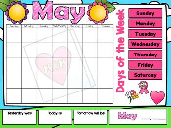 interactive kindergarten calendar   promethean tpt