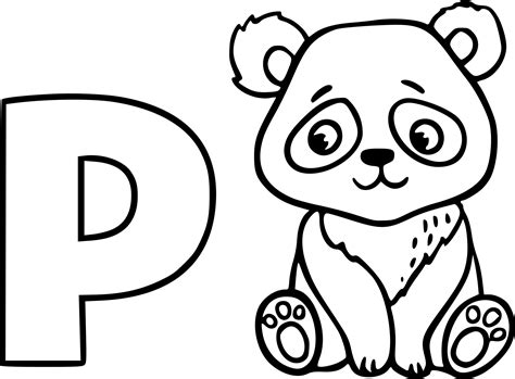 coloriage p comme panda  imprimer