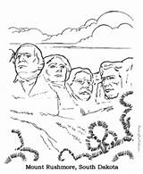 Coloring Pages Rushmore Mount National Places Historic Memorial Parks Dakota Sheets South Kids Mt Color Monuments States United Usa American sketch template