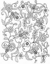 Coloring Pages Adult Bee Colouring Flower Book Bees Flowers Bumble Printable Books Sheets Color Zentangle Mandala Agenda Doodles Patterns Pour sketch template