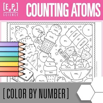 counting atoms chemistry color  number ice cream  ezpz science