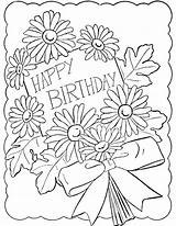 Birthday Coloring Happy Card Printable Pages Grandma Drawing Greeting Kids Cards Print Sheets Mom Line Sister Draw Color Template Papa sketch template