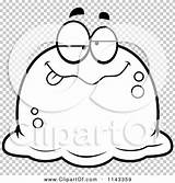 Blob Pudgy Drunk Outlined Coloring Clipart Cartoon Vector Smiling Cory Thoman sketch template