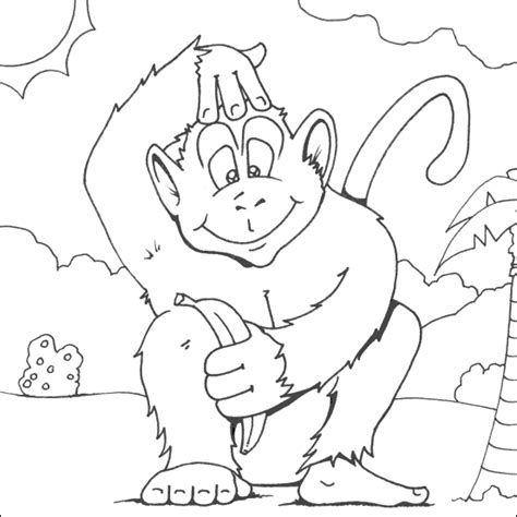 funny monkey pages coloring pages