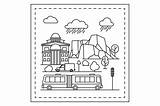 City Coloring Kids Thehungryjpeg sketch template