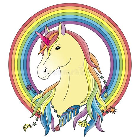 unicorn  rainbow stock vector illustration  contemporary