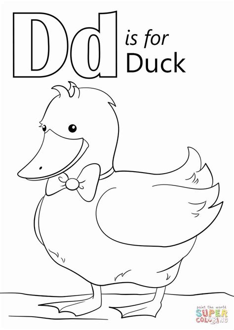 letter  worksheet  preschool unique letter    duck coloring