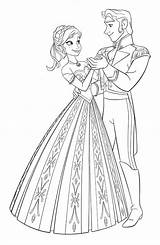 Coloring Pages Frozen Hans Elsa Disney Printable Prince Princess sketch template