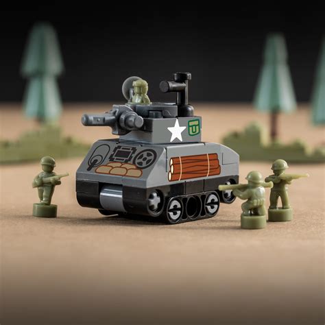 nano  sherman ww tank custom military set  brick show shop