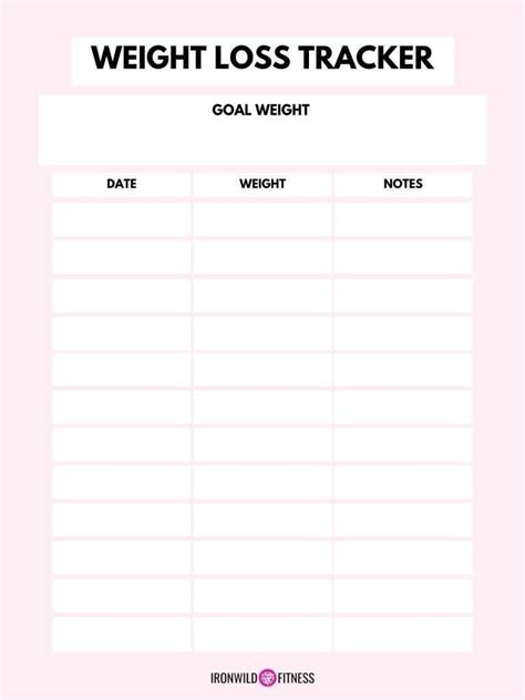 weight loss tracker printable tristan website